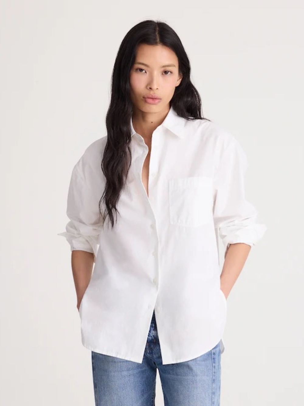 Madewell The Easy Shirt in Poplin in White S
